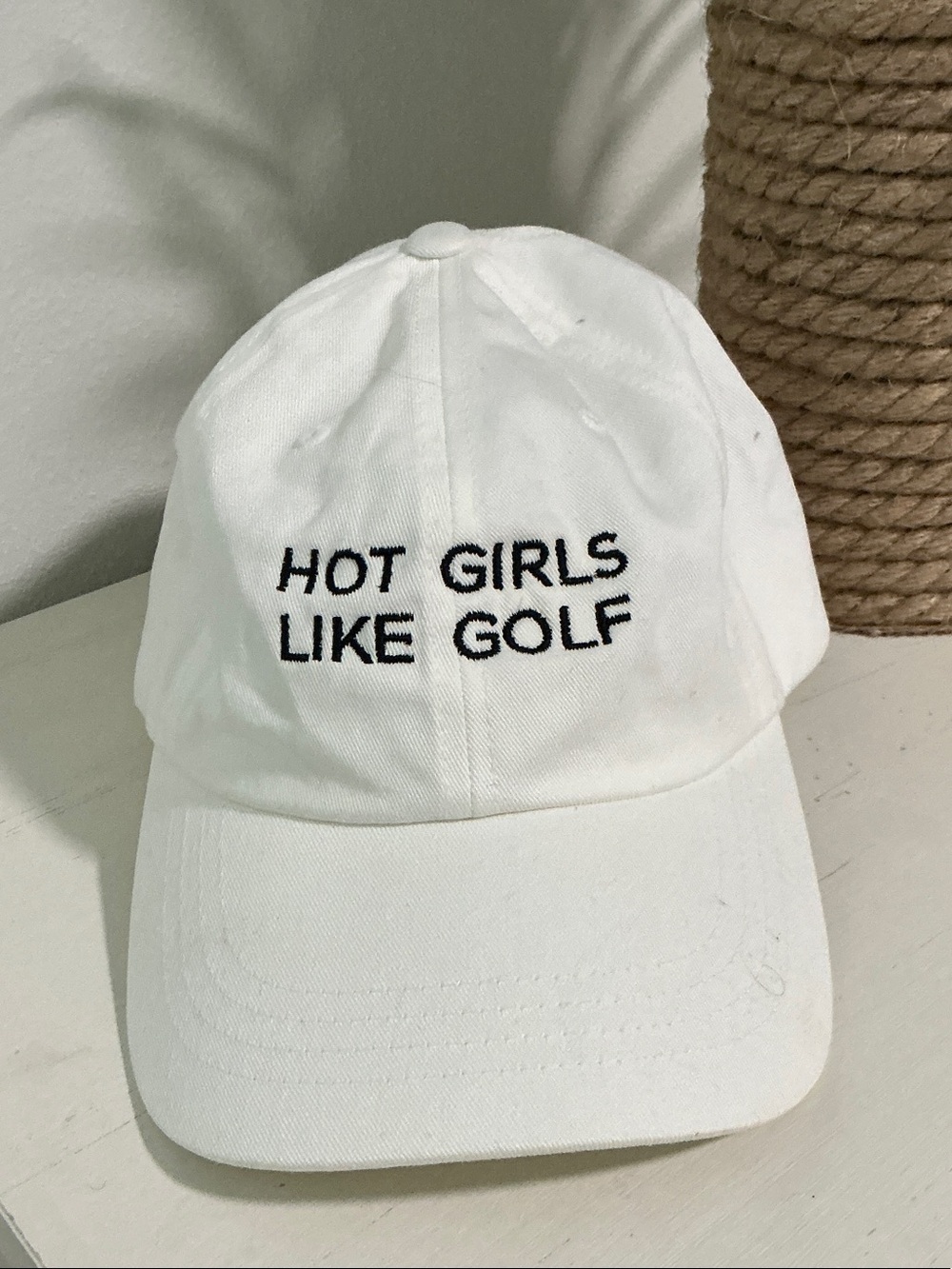 “Hot Girls Like Golf” White Baseball Cap